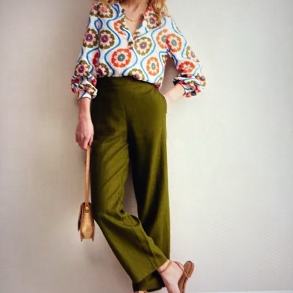 Boden Navy Blue Hampstead Linen Trousers 6P - Picture 14 of 15